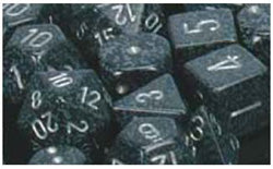 Chessex Mfg Co Llc -  D6 -- 12Mm Speckled Dice - Ninja - 36Ct