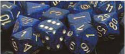 Chessex Mfg Co Llc -  D6 -- 12Mm Speckled Dice - Goldon Cobalt - 36Ct