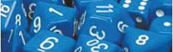 Chessex Mfg Co Llc -  D10 Opaque Dice - Blue/White - 10Ct