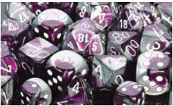 Chessex Mfg Co Llc -  7Ct Gemini Purple-Steel W/White Dice Set