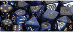 Chessex Mfg Co Llc -  7Ct Gemini Black-Blue W/Gold Dice Set