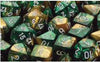 Chessex Mfg Co Llc -  D6 -- 16Mm Gemini Dice - Gold-Green/White; 12Ct