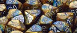 Chessex Mfg Co Llc -  D6 -- 12Mm Gemini Dice - Blue-Gold/White; 36Ct