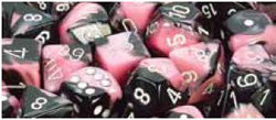 Chessex Mfg Co Llc -  D6 -- 12Mm Gemini Dice - Black-Pink/White; 36Ct