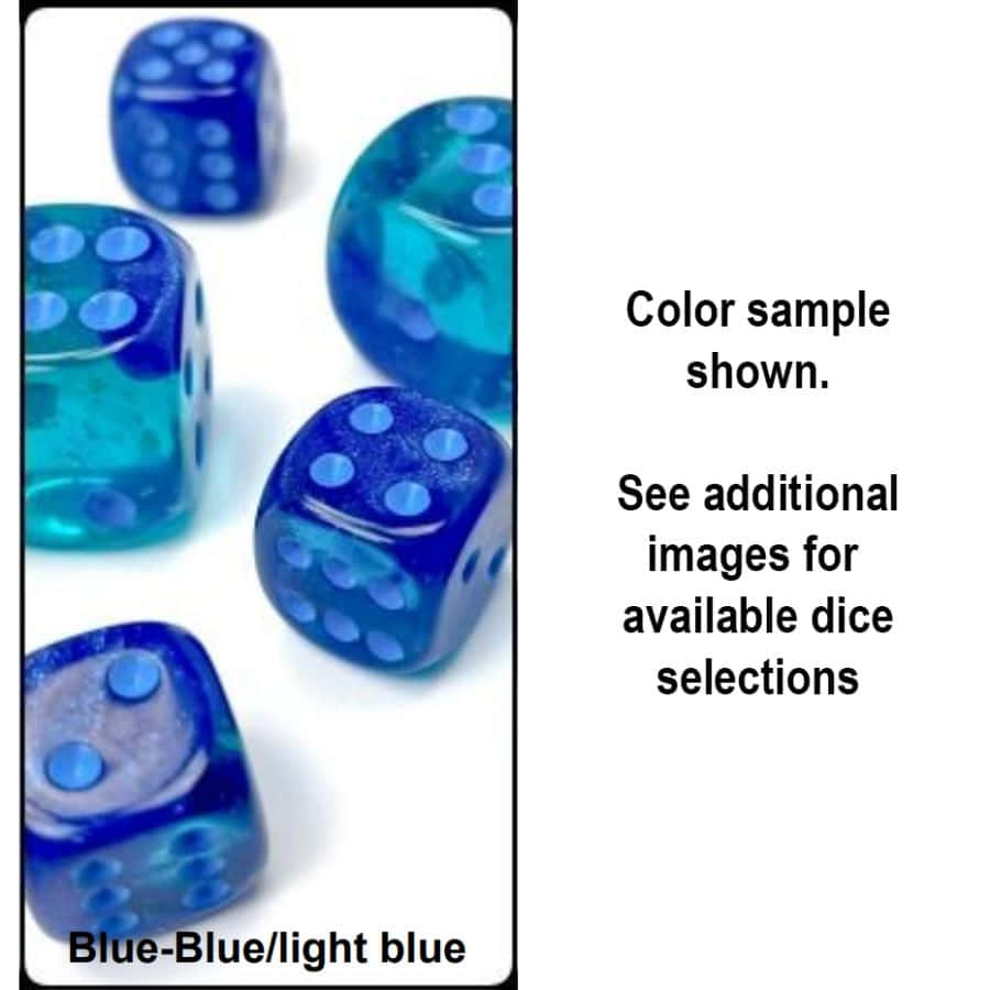 Chessex Mfg Co Llc -  16Mm 12Ct D6 Block: Gemini Blue-Blue/Light Blue Luminary