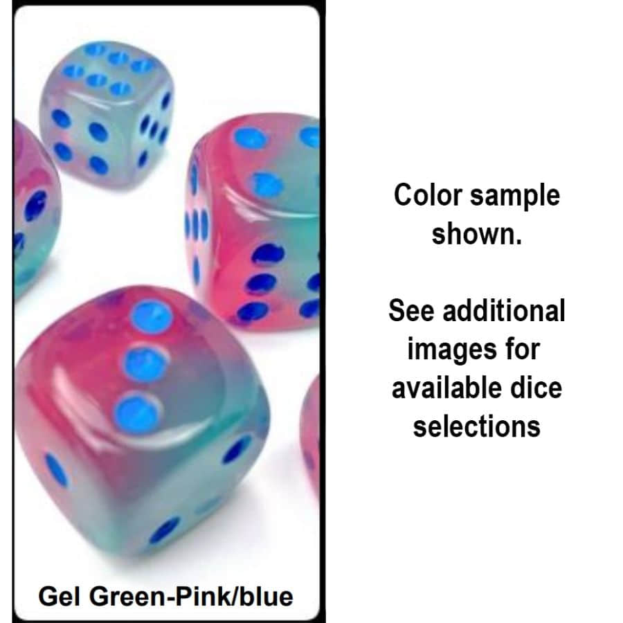 Chessex Mfg Co Llc -  Ten D10 Set: Gemini Gel Green-Pink/Blue Luminary