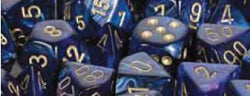 Chessex Mfg Co Llc -  7Ct Scarab Poly Dice Set - Royal Blue/Gold