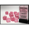 Chessex Mfg Co Llc -  D6 -- 16Mm Frosted Dice - Pink/White - 12Ct (Was Chxle563)
