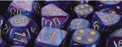 Chessex Mfg Co Llc -  D6 -- 16Mm Lustrous Dice - Purple/Gold - 12Ct