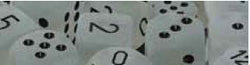 Chessex Mfg Co Llc -  D6 -- 12Mm Frosted Dice - Clear/Black - 36Ct