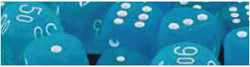 Chessex Mfg Co Llc -  D6 -- 12Mm Frosted Dice - Caribben Blue/White 36Ct