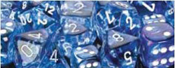 Chessex Mfg Co Llc -  D6 -- 12Mm Nebula Dice - Dark Blue/White - 36Ct
