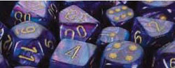 Chessex Mfg Co Llc -  D6 -- 12Mm Lustrous Dice - Purple/Gold - 36Ct