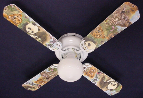 Ceiling Fan Designers 42FAN-KIDS-BSELZ Baby Safari Elephant Lion Zebra Ceiling Fan 42 in.