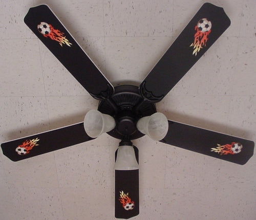 Ceiling Fan Designers 52FAN-KIDS-FSB Flaming Soccer Balls Ceiling Fan 52 in.