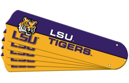 Ceiling Fan Designers 7990-LSU New NCAA LSU TIGERS 52 in. Ceiling Fan Blade Set