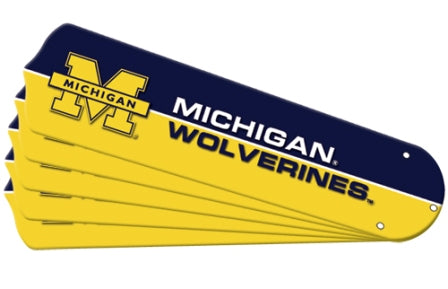 Ceiling Fan Designers 7990-MIC New NCAA MICHIGAN WOLVERINES 52 in. Ceiling Fan Blade Set