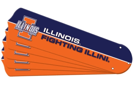 Ceiling Fan Designers 7992-ILL New NCAA ILLINOIS FIGHTING ILLINI 42 in. Ceiling Fan Blade Set