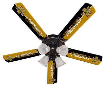 Ceiling Fan Designers 7995-VAN New NCAA VANDERBILT COMMODORES 52 in. Ceiling Fan