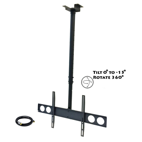 Megamounts MegaMounts Heavy Duty Tilting Ceiling Televeision Mount for 37'' to 70'' LCD, LED and Plasma Televisions with HDMI Cable