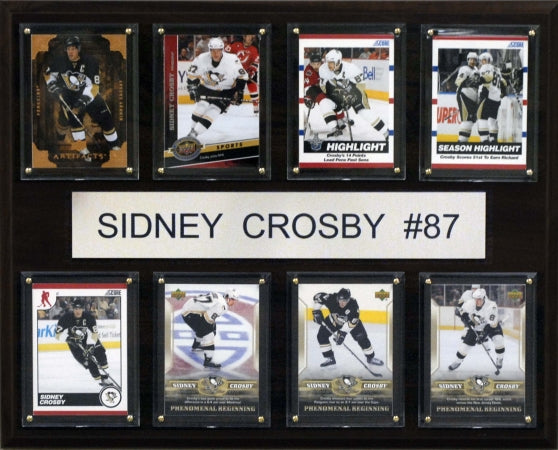 C & I Collectables 1215CROSBY8C NHL Sidney Crosby Pittsburgh Penguins 8 Card Plaque