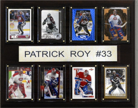 C & I Collectables 1215PROY8C NHL Patrick Roy Montreal Canadiens 8 Card Plaque