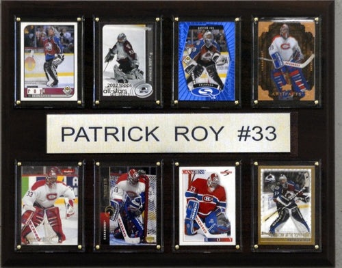 C & I Collectables 1215PROY8C NHL Patrick Roy Montreal Canadiens 8 Card Plaque