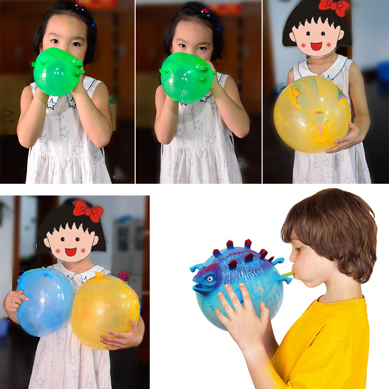 Sensuality Emporium - Kids Funny Blowing Animals Inflate Dinosaur Vent Balls Antistress Hand Balloon Fidget Party Sports Games Toys for Children Gift