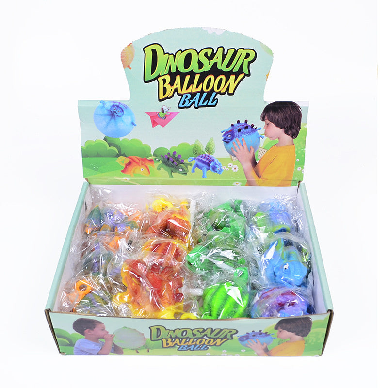 Sensuality Emporium - Kids Funny Blowing Animals Inflate Dinosaur Vent Balls Antistress Hand Balloon Fidget Party Sports Games Toys for Children Gift