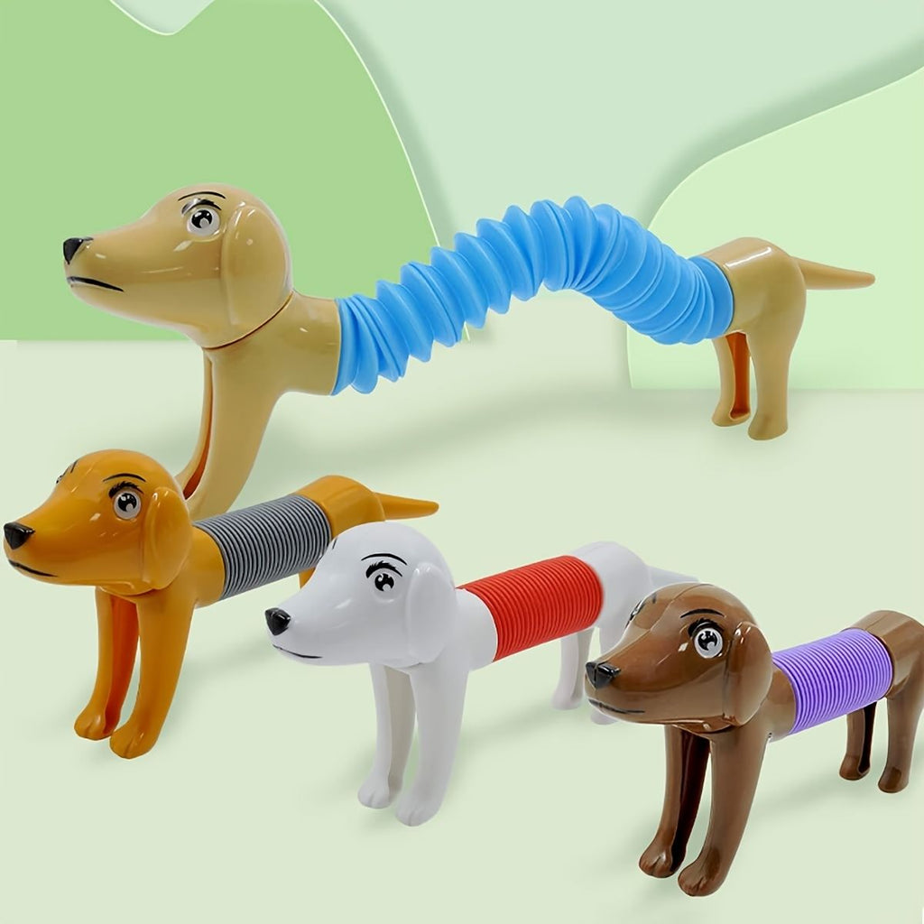 Sensuality Emporium - Dog Telescopic Tube; Autism Sensory Toys; 4Pcs pop Tubes; Fidget Toys for Kids Girls; Toddler Toys; Kids Toys; Sensory Toy; Dog Party Favors