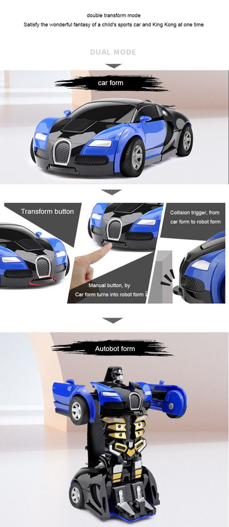 oh my god - Deformation Vehicle Collision Impact One-Button Inertial Bugatti Veyron Toy Car Robot Kid Child Gift