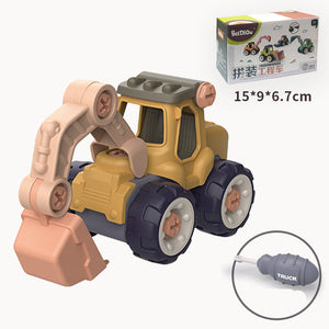 oh my god - Children's Disassembly and Assembly DIY Nut Assembly Educational Engineering Vehicle Excavator Free Screwdriver
