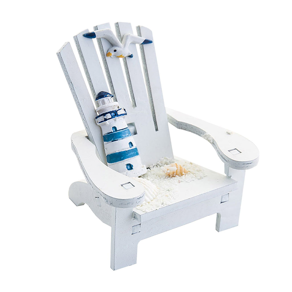 yoyo - Beach Chair Home Decoration Creative Cute Ocean Beach Chair Ornament Wooden Craft Mini Miniature Kids Toy DecoraciÃ³n Hogar