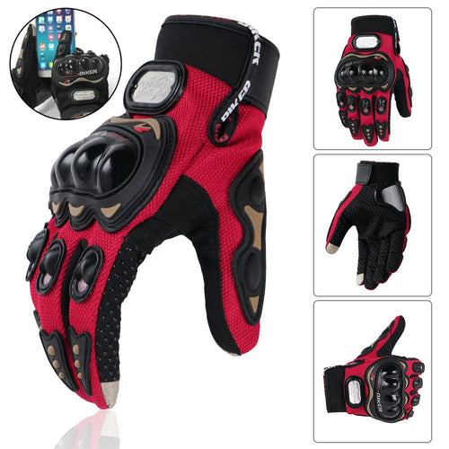 Novelty - 1 Pair Riding Tribe Touch Screen Motorcycle Gloves, Full Finger Hard Knuckle Safety Gloves Motos Luvas Motocross Protective Gear Racing Gloves