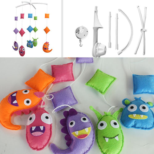 PANDA SUPERSTORE - Colorful Cartoon Monster Baby Musical Crib Toys Nursery Room Halloween Decor Crib Mobile