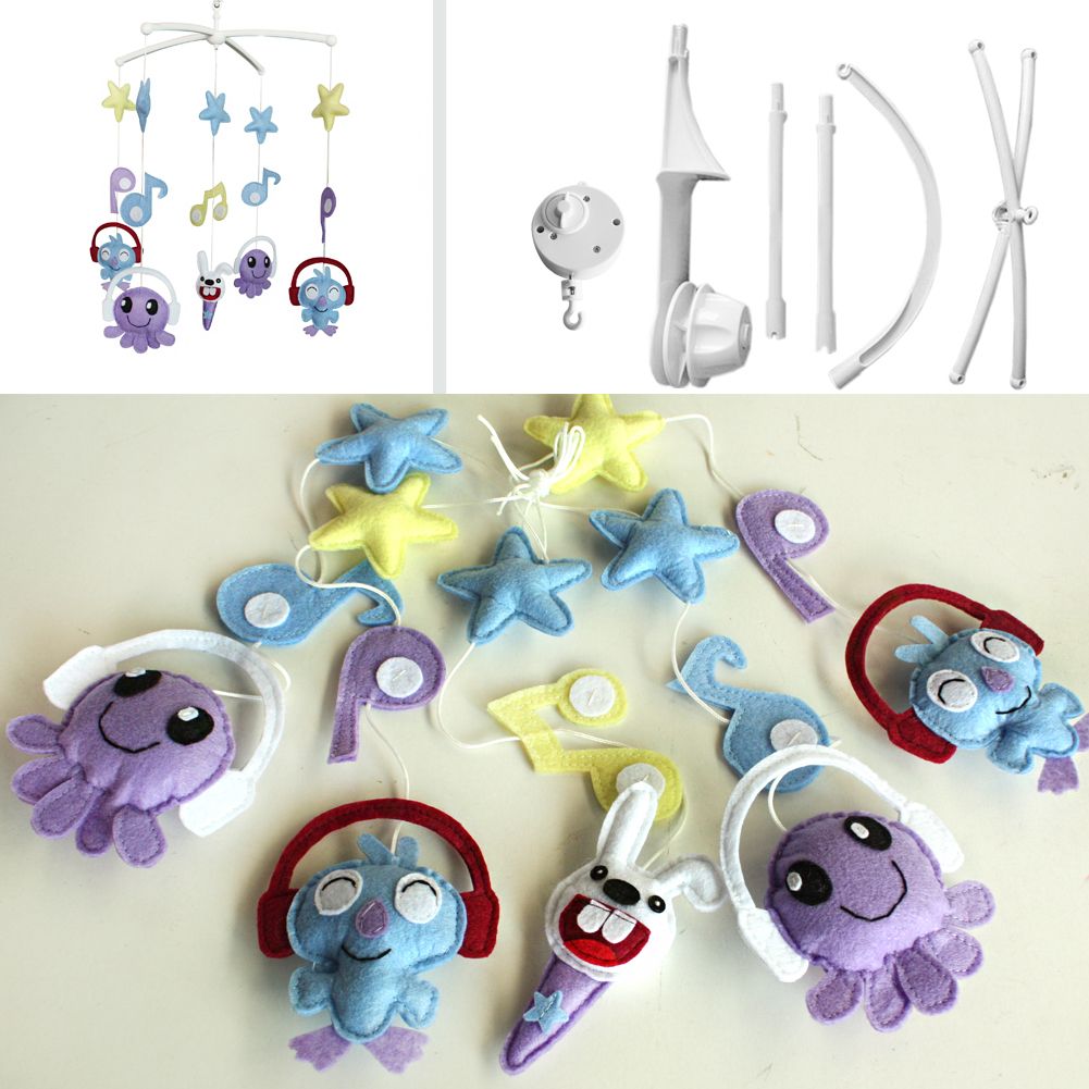 PANDA SUPERSTORE - Cute Monsters Baby Crib Mobile Musical Crib Mobile Toy Gift Halloween Decor