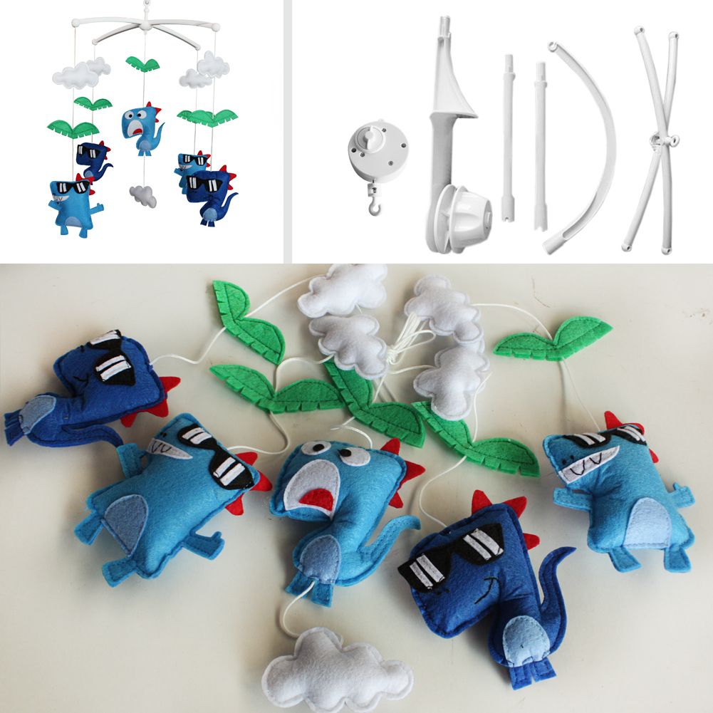 PANDA SUPERSTORE - Blue Cool Monsters Baby Crib Mobile Halloween Decor Musical Crib Mobile
