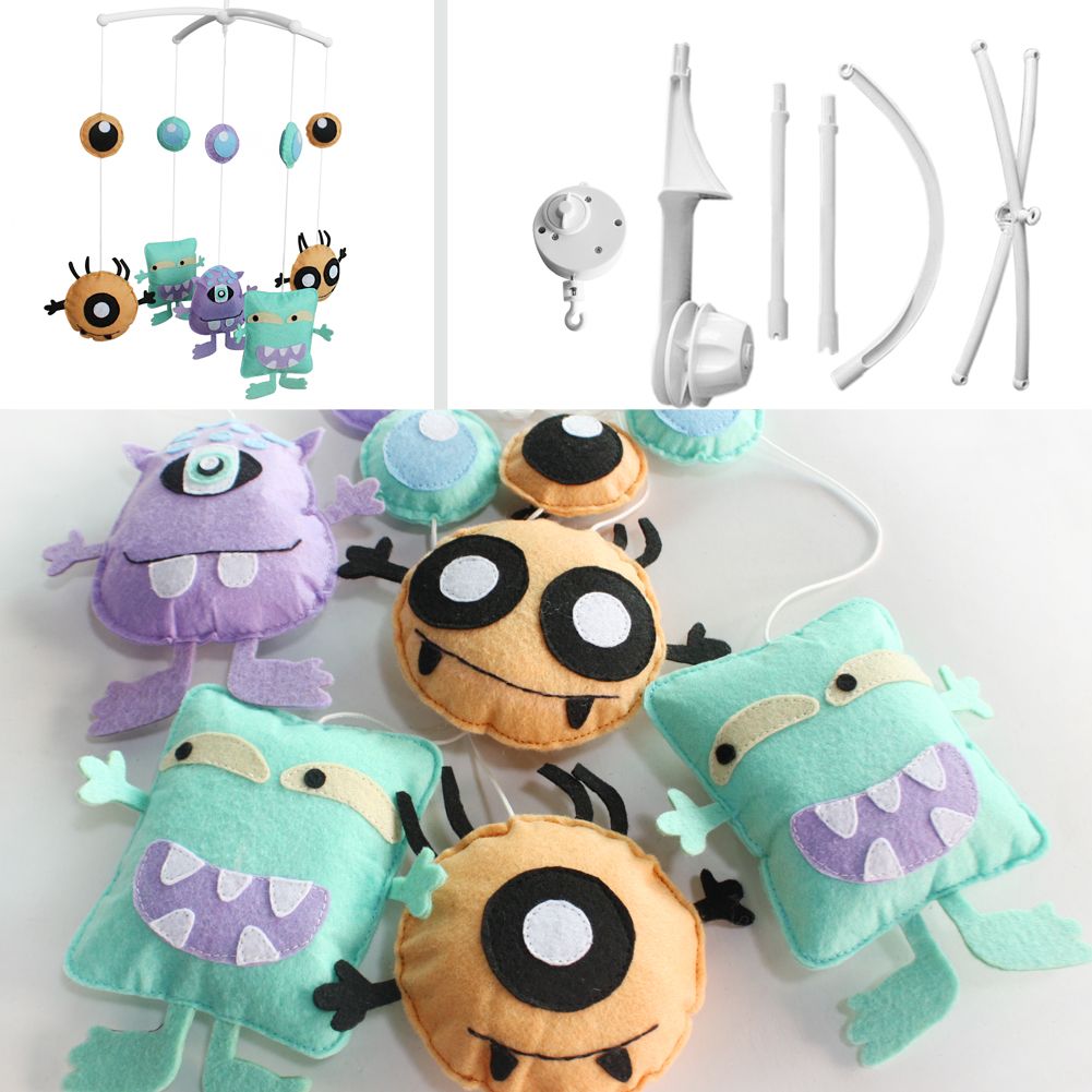 PANDA SUPERSTORE - Cartoon Monster Baby Musical Crib Toys Sweet Dreams Crib Mobile Halloween Decor