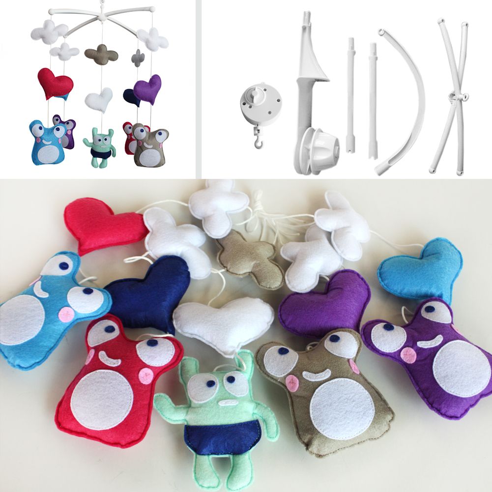 PANDA SUPERSTORE - Cartoon Monsters Baby Musical Crib Mobile Halloween Decor Crib Mobile Infant Toy Gift
