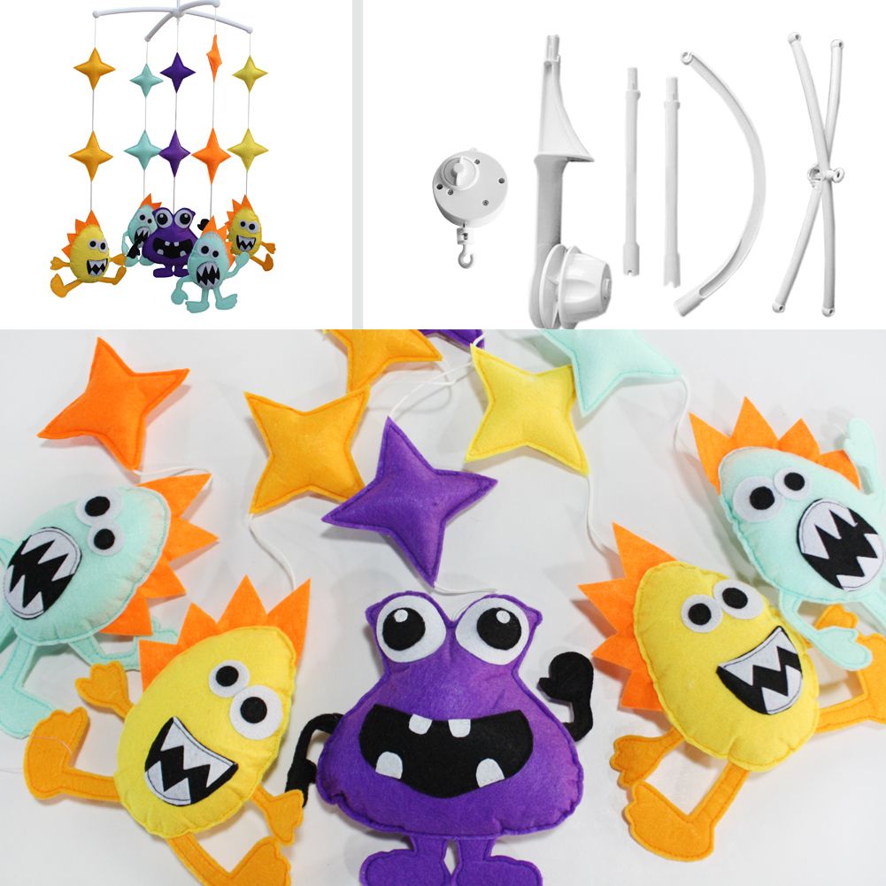 PANDA SUPERSTORE - Colorful Cartoon Monster Baby Musical Crib Toys Halloween Decor Nursery Room Crib Mobile