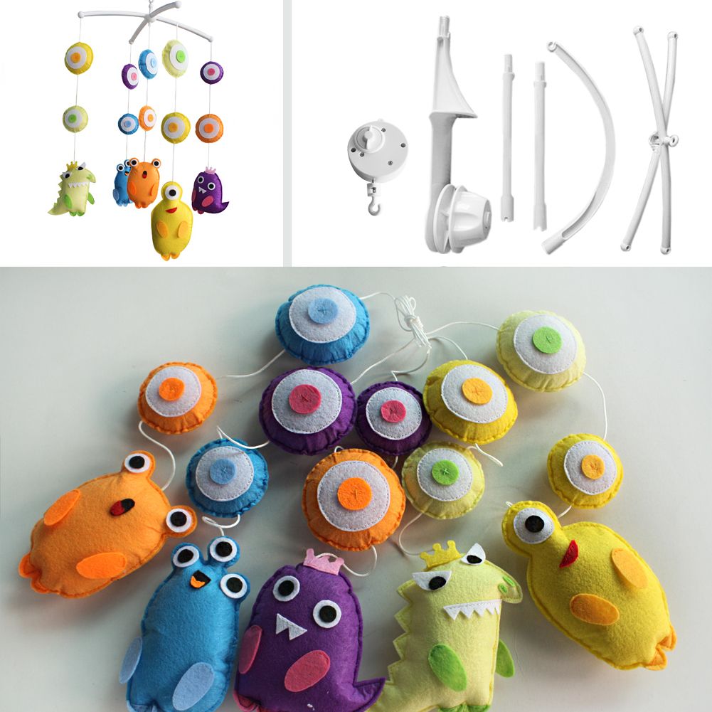 PANDA SUPERSTORE - Colorful Baby Musical Crib Cartoon Monster Halloween Decor Nursery Room Crib Mobile