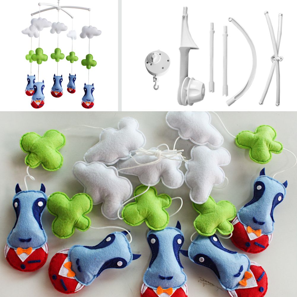 PANDA SUPERSTORE - Baby Musical Crib Mobile Blue Monsters Halloween Decor Crib Mobile Infant Toy Baby Gift
