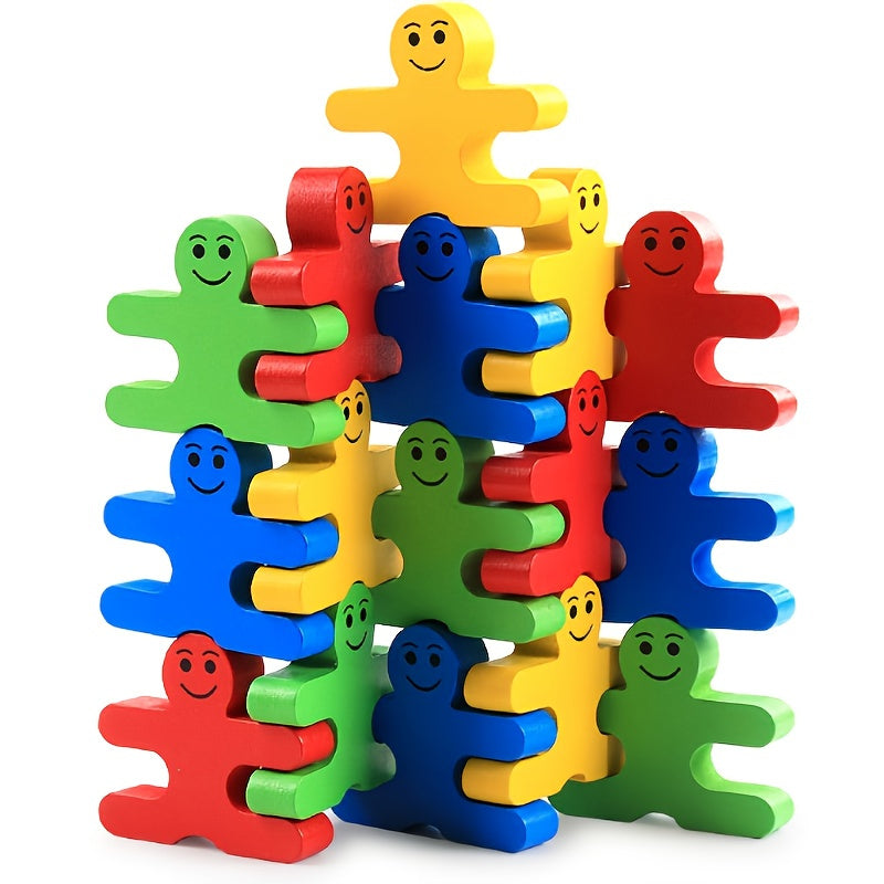 Sensuality Emporium - Wooden Balance Villain Blocks Montessori Toys For Toddlers, Education For Fine Motor Skills - Sorting & Matching, Educational Stacking Toys Kids