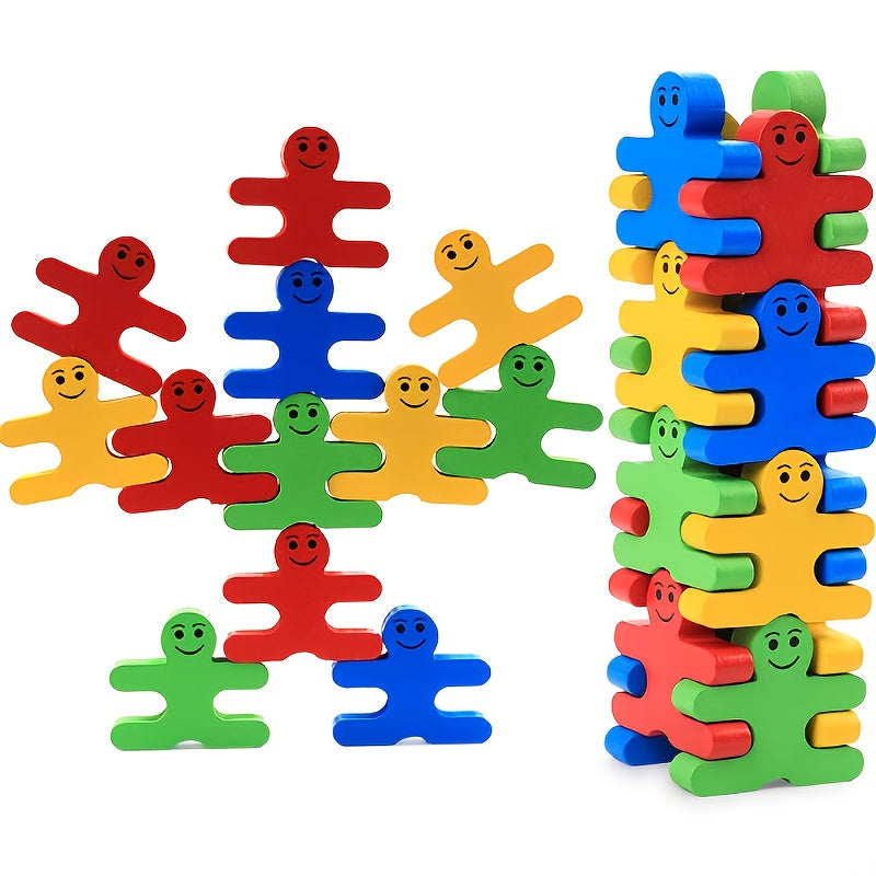 Sensuality Emporium - Wooden Balance Villain Blocks Montessori Toys For Toddlers, Education For Fine Motor Skills - Sorting & Matching, Educational Stacking Toys Kids