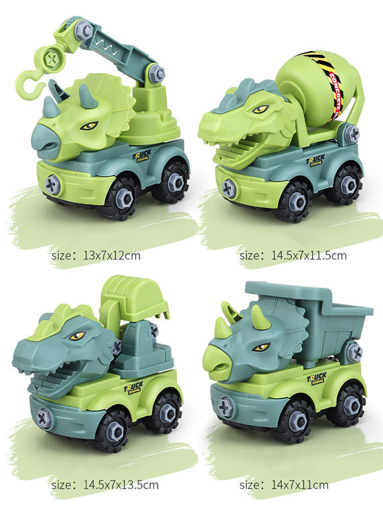 oh my god - Children's Construction Toy Dinosaur Engineering Car Fire Truck Screw Build And Take Educational Toy Diy Dinosaurs Car Boy Gift