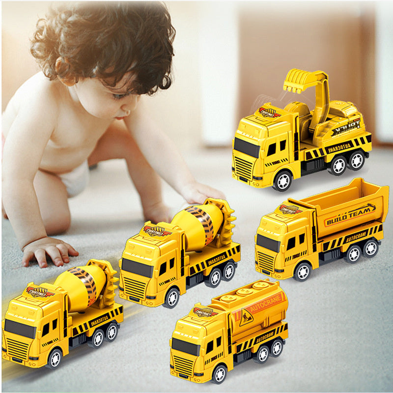 oh my god - 4-piece Set Educational Children's Toy Warrior Engineering Vehicle Model Four Mini Cars