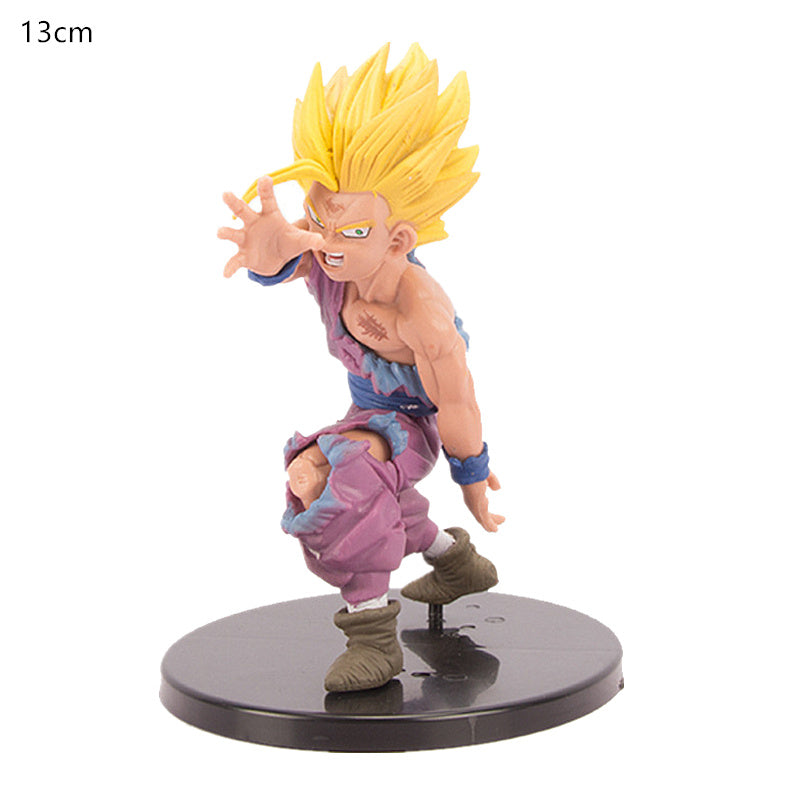 Department Store - Dragon Ball Z Son Goku Sun Gohan Battle Damaged Cartoon Version Super Saiyan Doll Collection Model Toy Children's Gift
