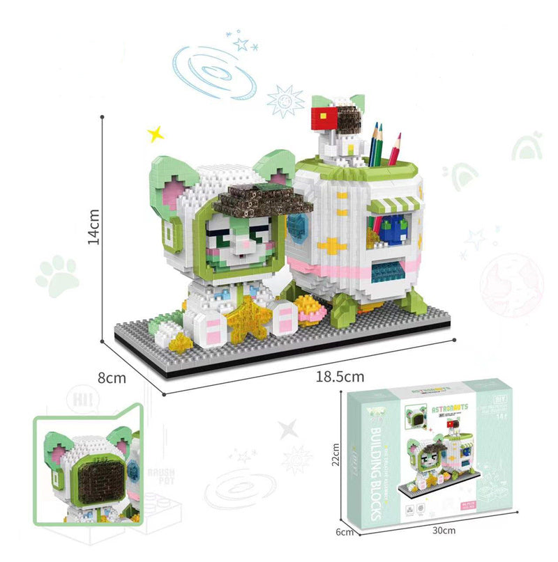 Department Store - Disney Series Building Blocks Pen Holder Doll Stitch Winnie The Pooh Cute Cartoon Image DIY Puzzle Assembling Toy Children Gift