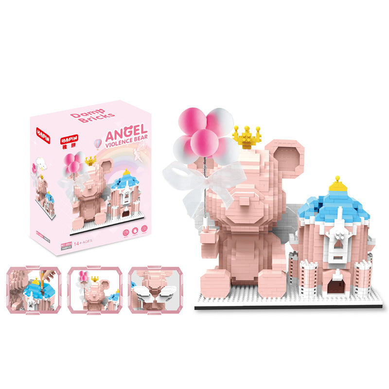 Department Store - Disney Series Building Blocks Pen Holder Doll Stitch Winnie The Pooh Cute Cartoon Image DIY Puzzle Assembling Toy Children Gift