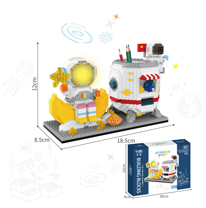 Department Store - Disney Series Building Blocks Pen Holder Doll Stitch Winnie The Pooh Cute Cartoon Image DIY Puzzle Assembling Toy Children Gift